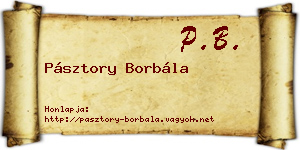 Pásztory Borbála névjegykártya