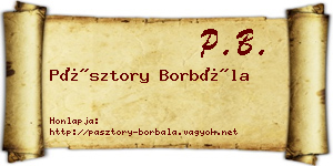 Pásztory Borbála névjegykártya