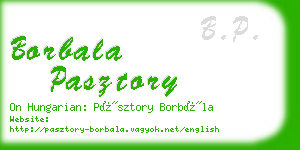 borbala pasztory business card